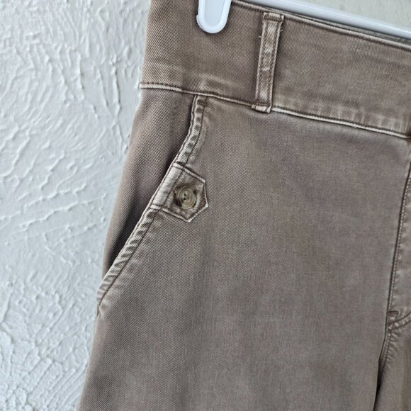 SPANX Cropped Wide Leg Pants XL Brown High Waist Stretchy Shaping Casual Pull On - Picture 5 of 13